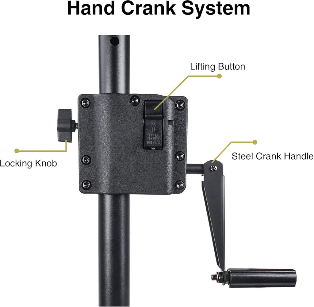 2-Pack Crank-Up Tripod Speaker Stands with Carry Bags P276