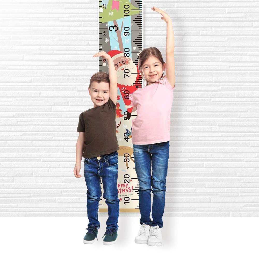 Kids Growth Chart Canvas Wood Frame Wall Ruler 79x7.9 Pack of 2 L829
