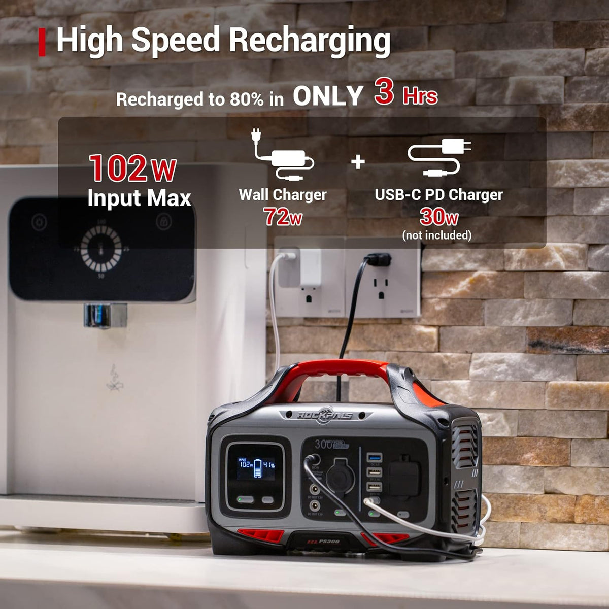300W Portable Power Station with 100W Solar Panel L1708
