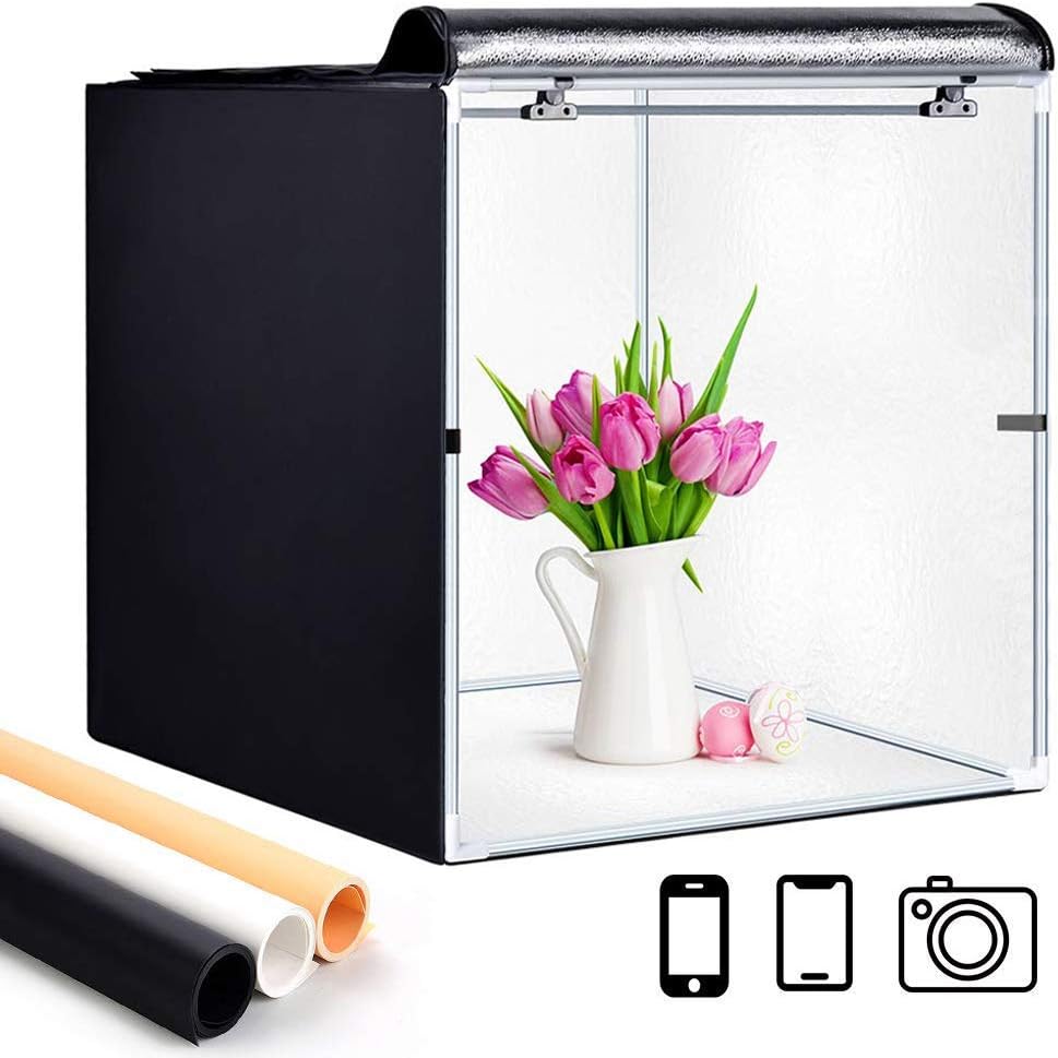 Portable Foldable 24 x 24 Inch Photo Studio Light Box Kit with LED Lights and 3 Color Backdrops P279133