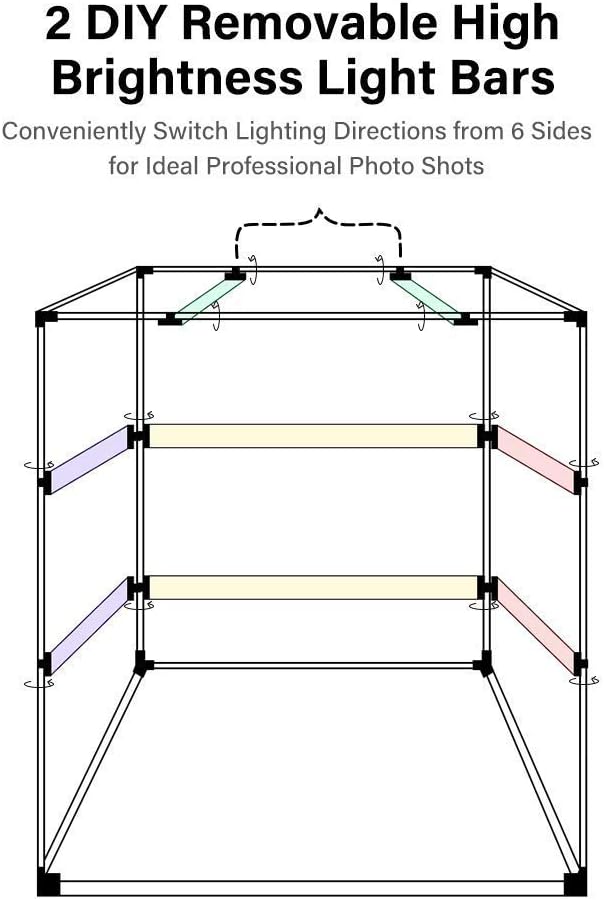Portable Foldable 24 x 24 Inch Photo Studio Light Box Kit with LED Lights and 3 Color Backdrops P279133