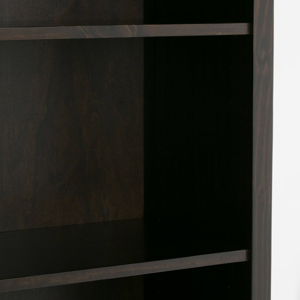 Black Solid Wood 5 Shelf Bookcase T266074