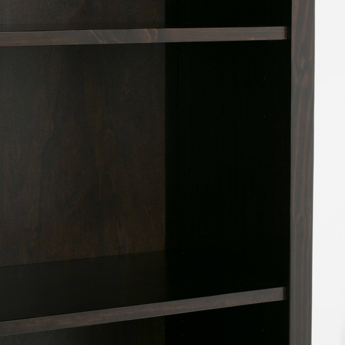 Black Solid Wood 5 Shelf Bookcase T266074