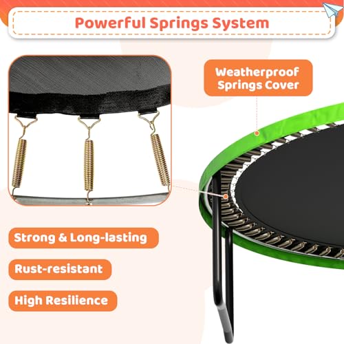 12FT 14FT 16FT Outdoor Trampoline with Ladder & Safety Net F140692