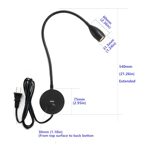 Brushed Nickel 3W LED Gooseneck Reading Light W3061
