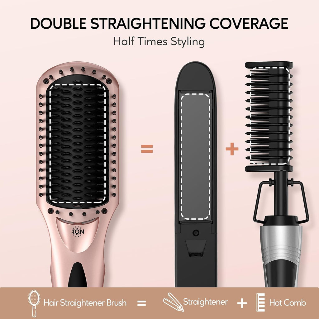 1.75 Inch Anti-Scald Ceramic Hair Straightener Brush with Dual-Voltage K5748