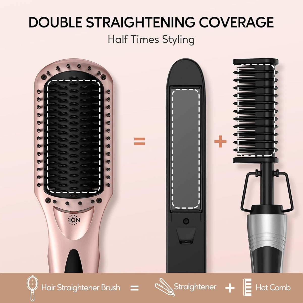 1.75 Inch Anti-Scald Ceramic Hair Straightener Brush with Dual-Voltage K5748