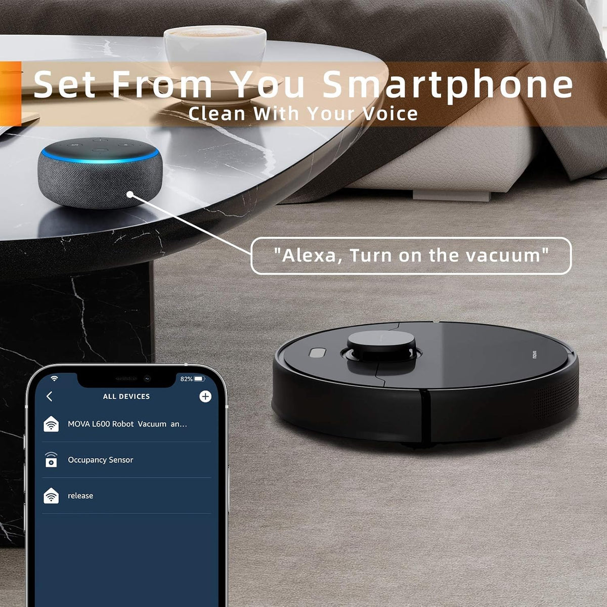 Robot Vacuum and Mop with 4000Pa Suction I367679
