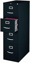 Black 4 Drawer Letter File Cabinet C6335