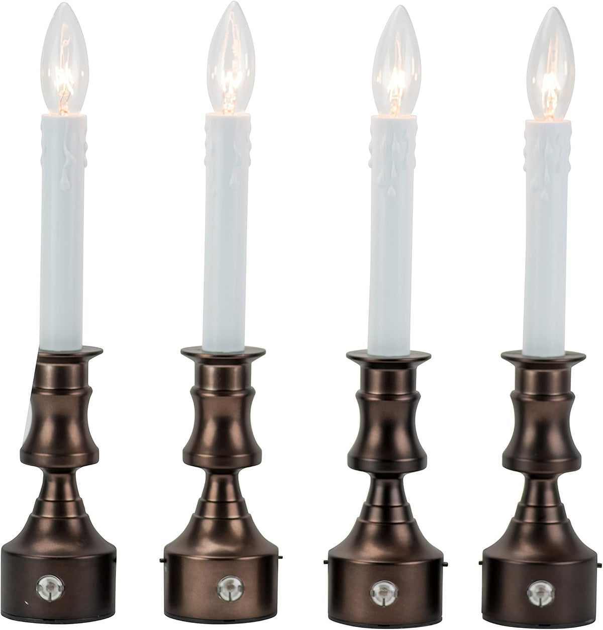 Set of 4 Bronze Flameless Window Candles with Timer V30575