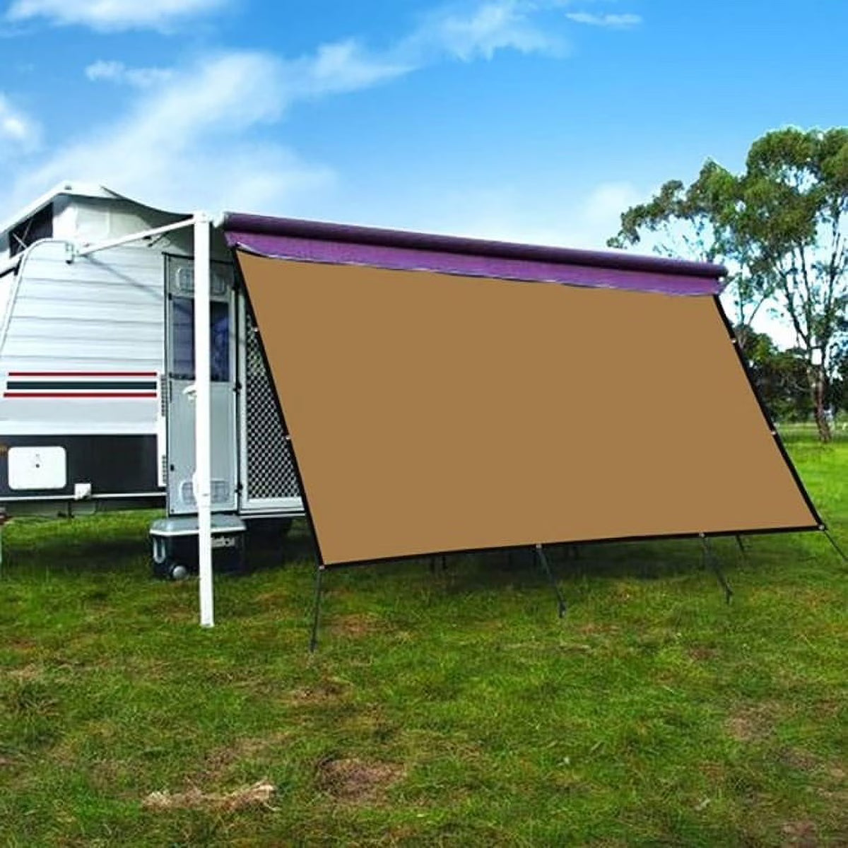 Coffee Awning Privacy Screen Shade Panel Kit 10ftx20ft A89901