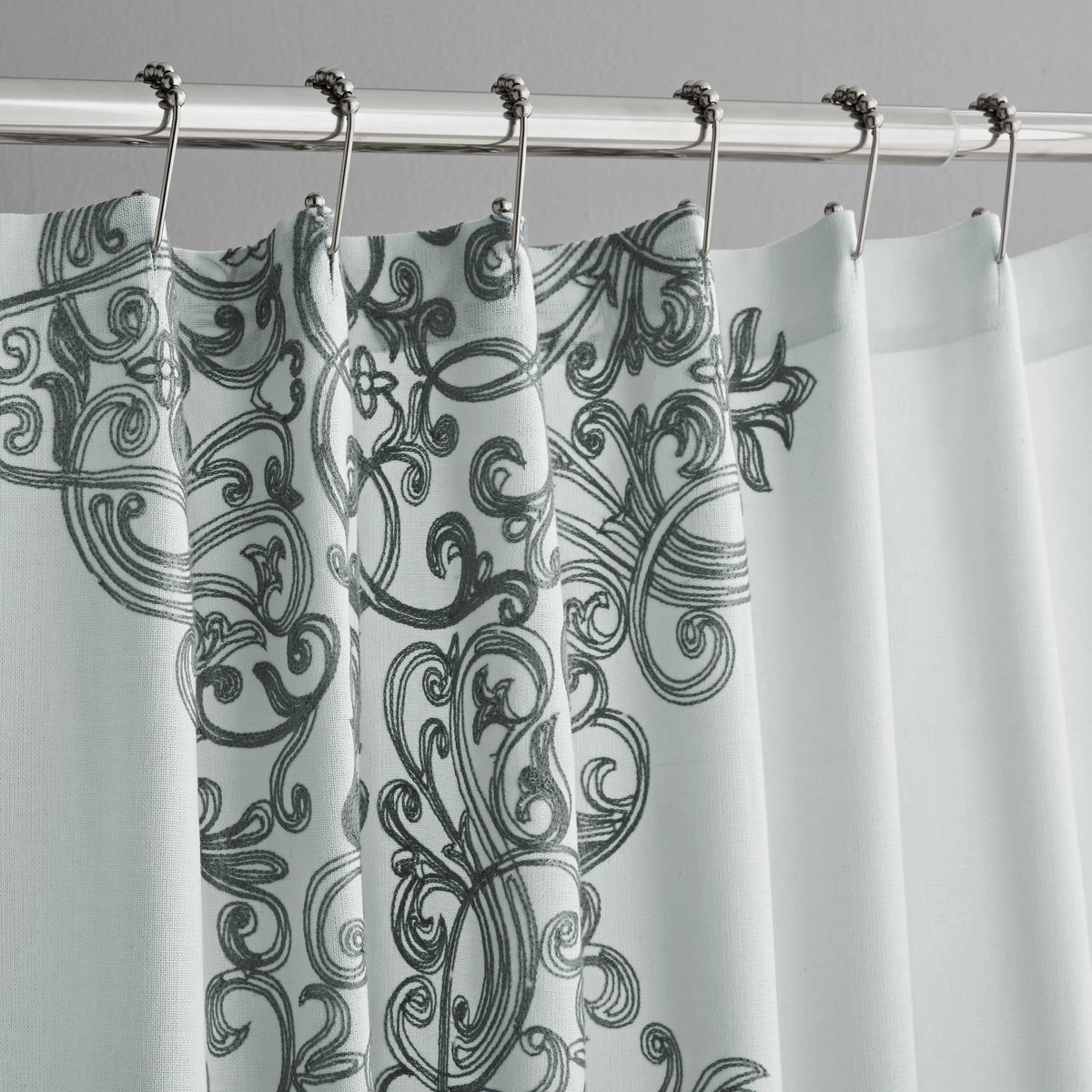 Embroidered Fabric Shower Curtain S6627