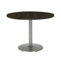 Round Top Table, Espresso, Silver Base W19048