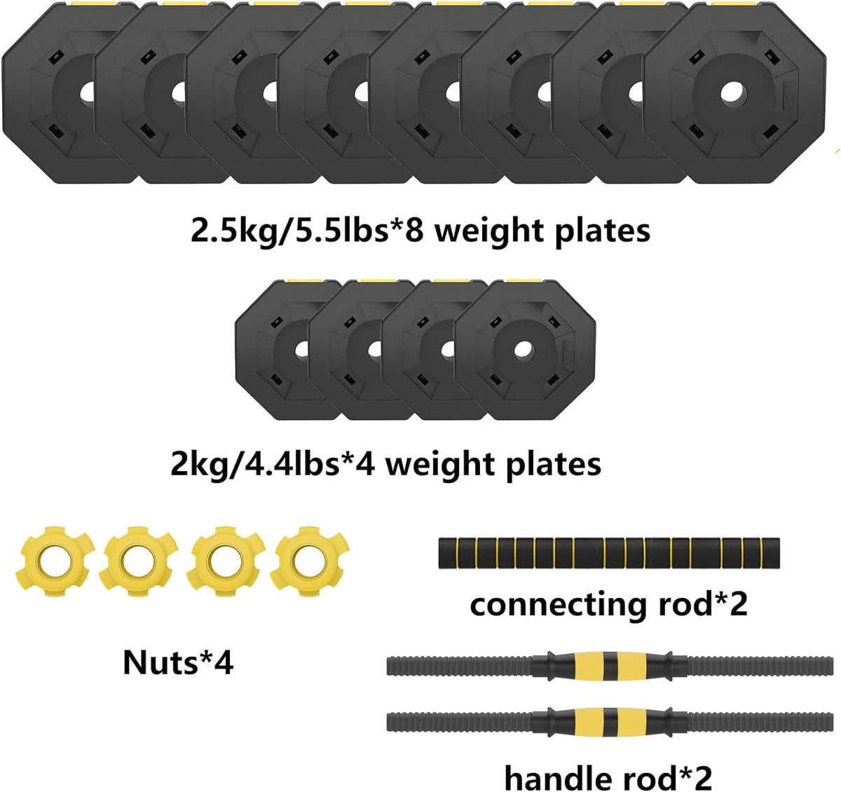 Adjustable Dumbbells Set 55LB 3 in 1 N110037