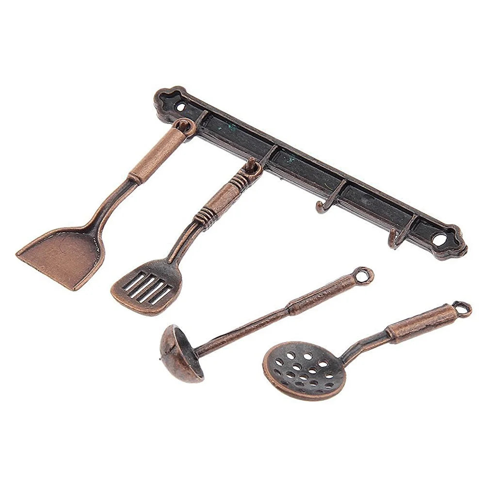 5pcs 1:12 Dolls House Miniature Metal Kitchenware Kitchen Accessories E7012