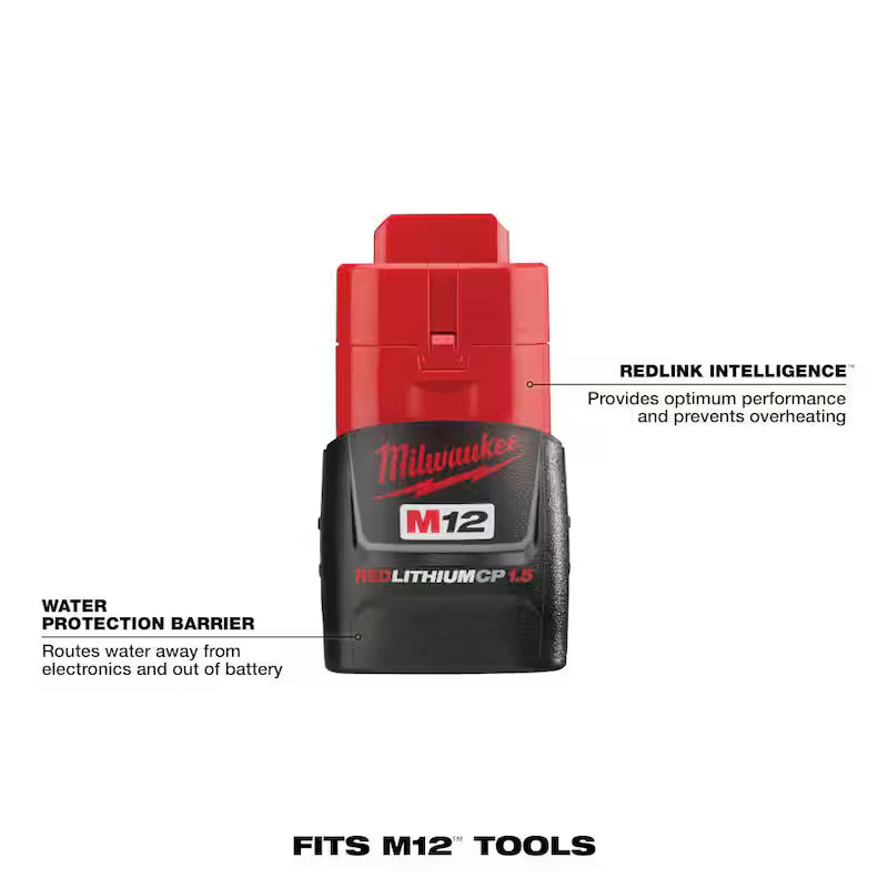 12-Volt 1.5 Ah Lithium-Ion Compact Battery Pack 2-Pack H96792
