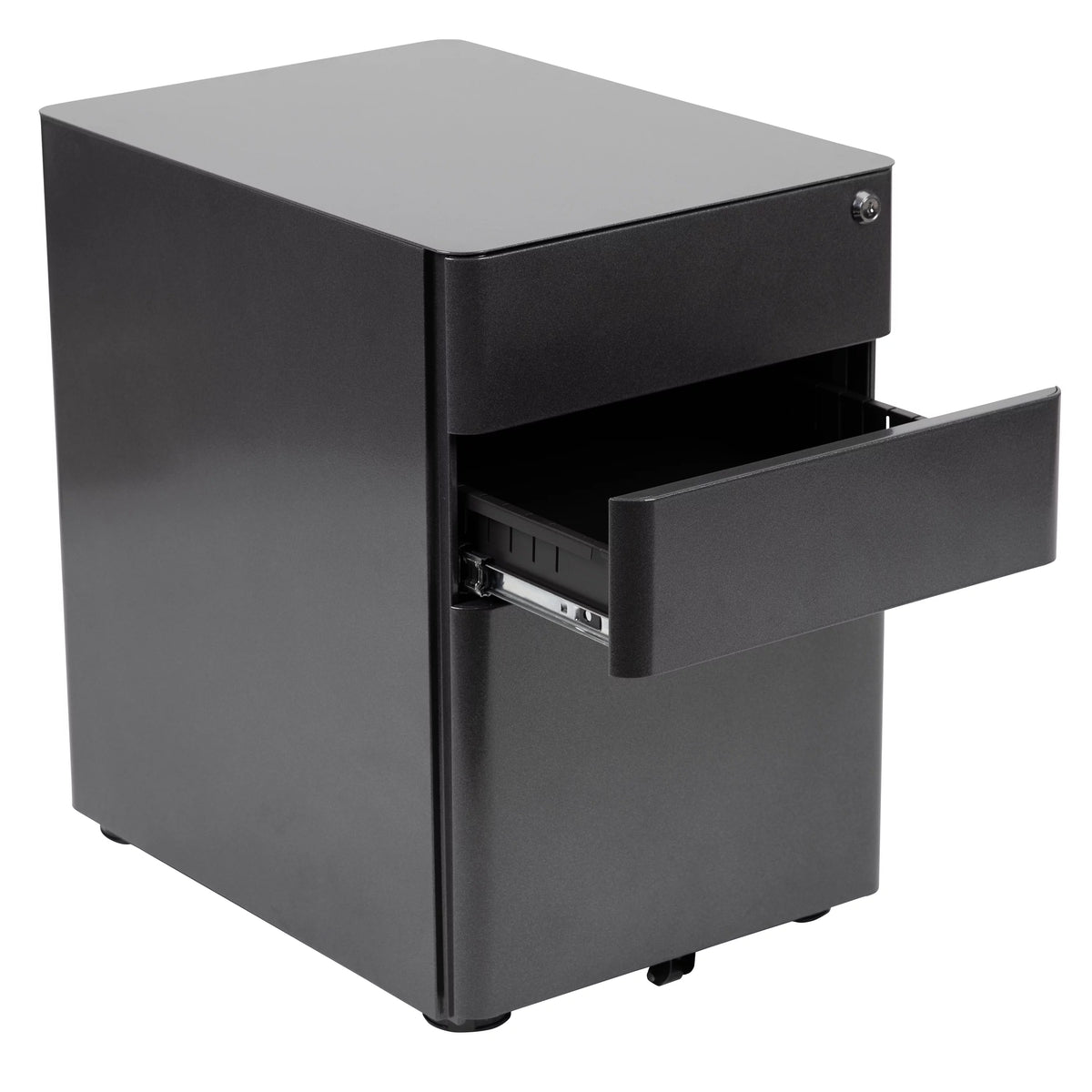Black 3 Drawer Mobile Filing Cabinet D923