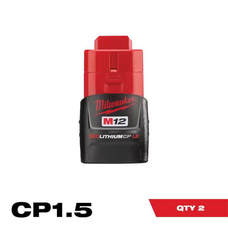12-Volt 1.5 Ah Lithium-Ion Compact Battery Pack 2-Pack H96792