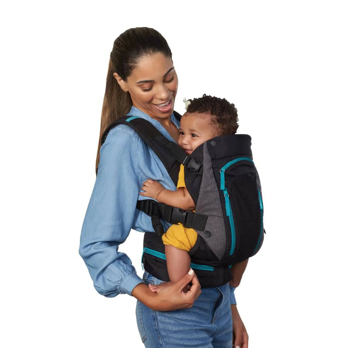 Black Ergonomic Baby Carrier, 4-Position, 8-40lbs U739