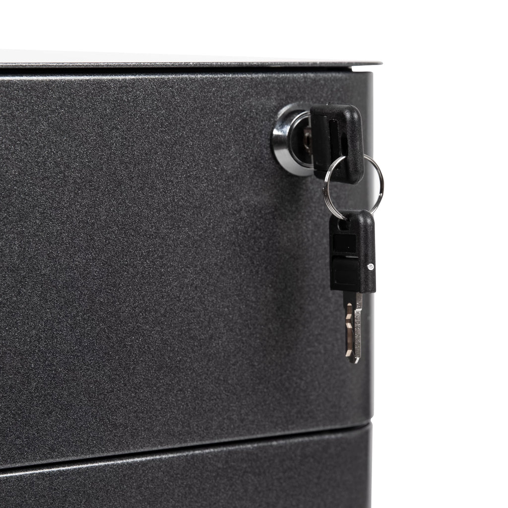 Black 3 Drawer Mobile Filing Cabinet D923