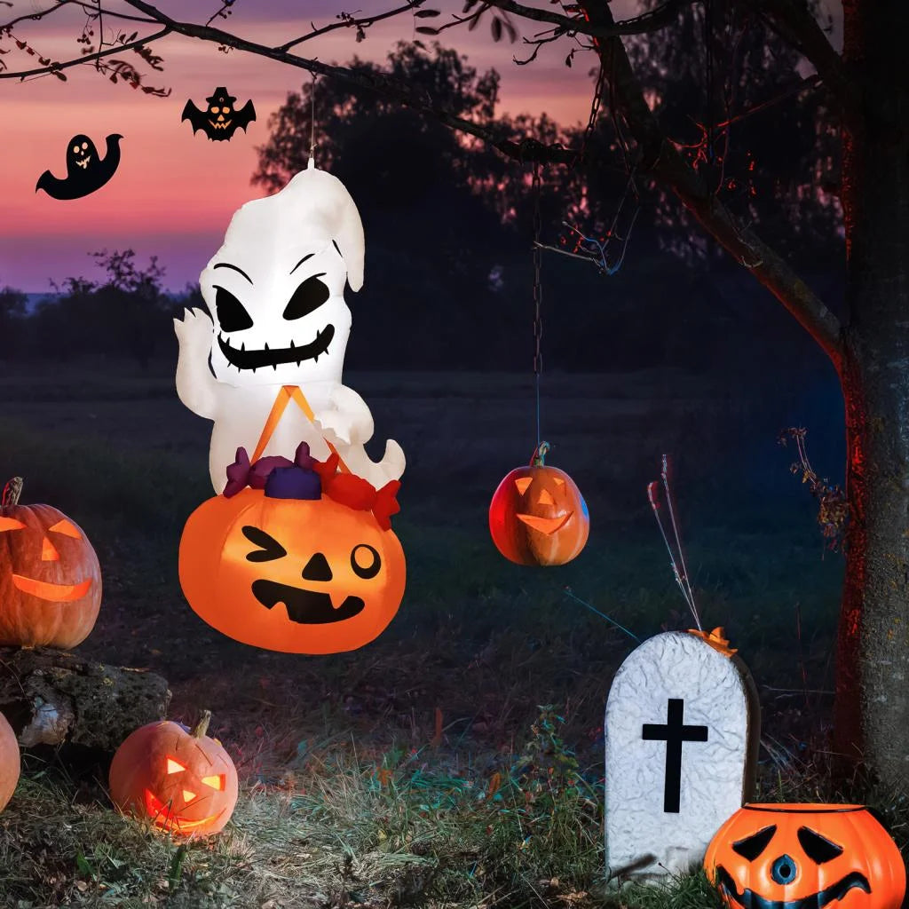 Halloween Inflatable Decor, Ghost Holding Trick Or Treat Bag S596742