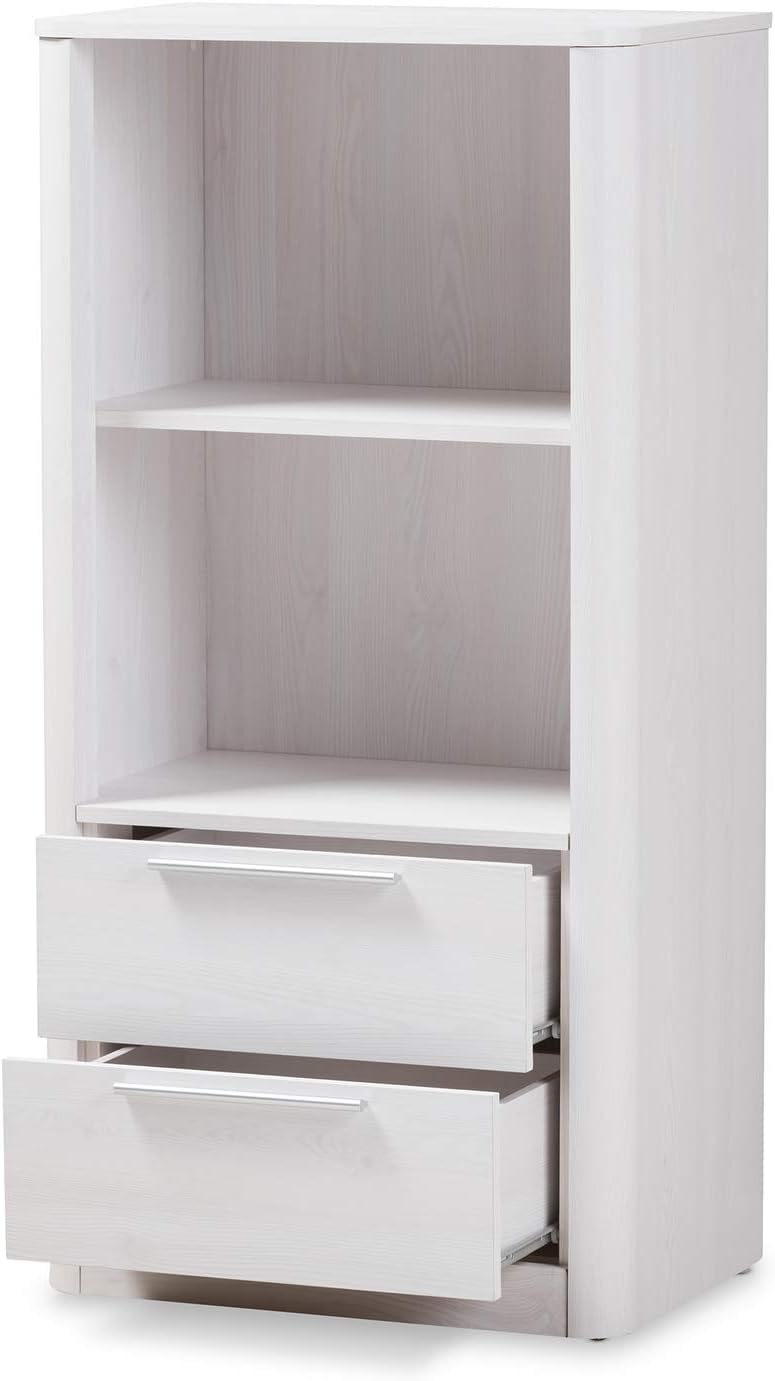 2 Shelf Bookcase in Whitewash U14710