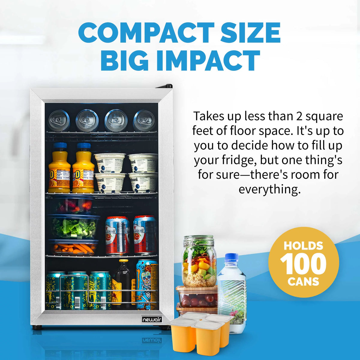 100 Can Stainless Steel Beverage Refrigerator Q9596