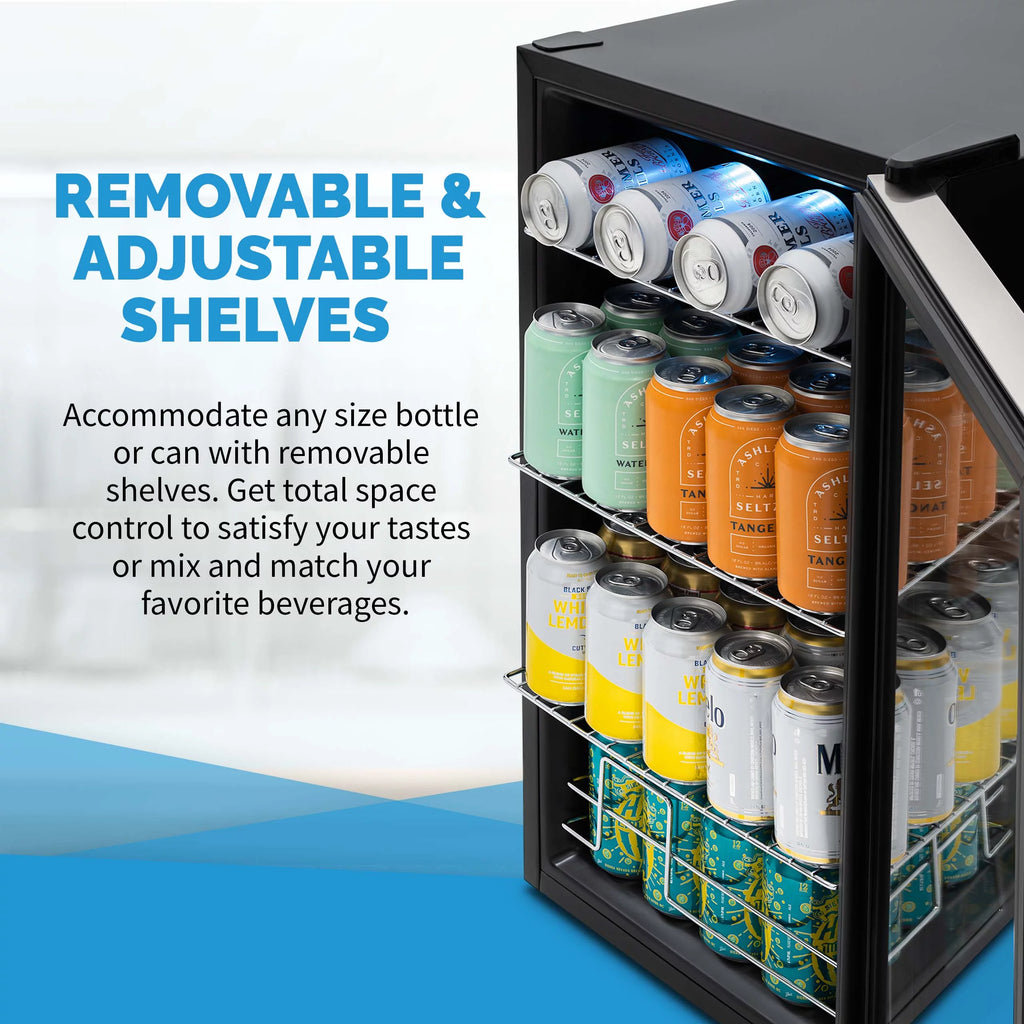 100 Can Stainless Steel Beverage Refrigerator Q9596