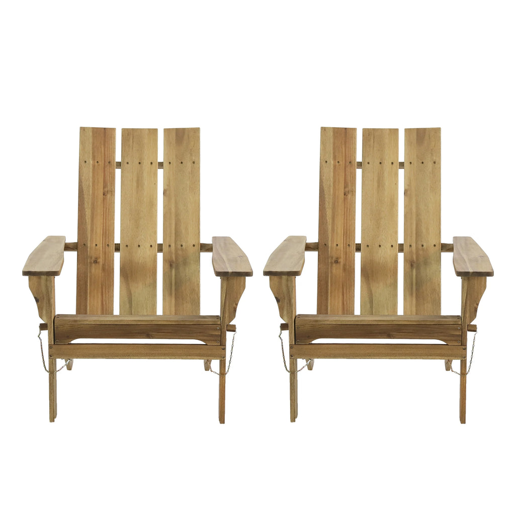 Outdoor Acacia Wood Foldable Adirondack Chairs Set of 2 H47730