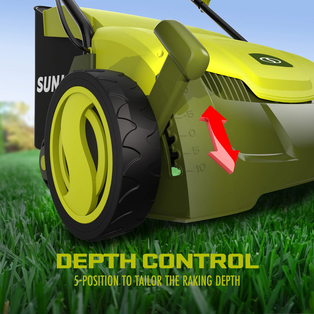 Electric 12.6-inch Lawn Dethatcher + Scarifier with Collection Bag J416