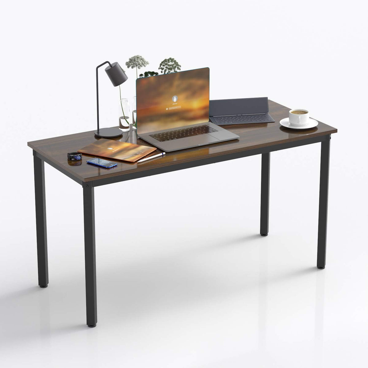 Reversible L Shaped Desk with Shelves, Round Corner Computer Desk Gaming Table Workstation U827