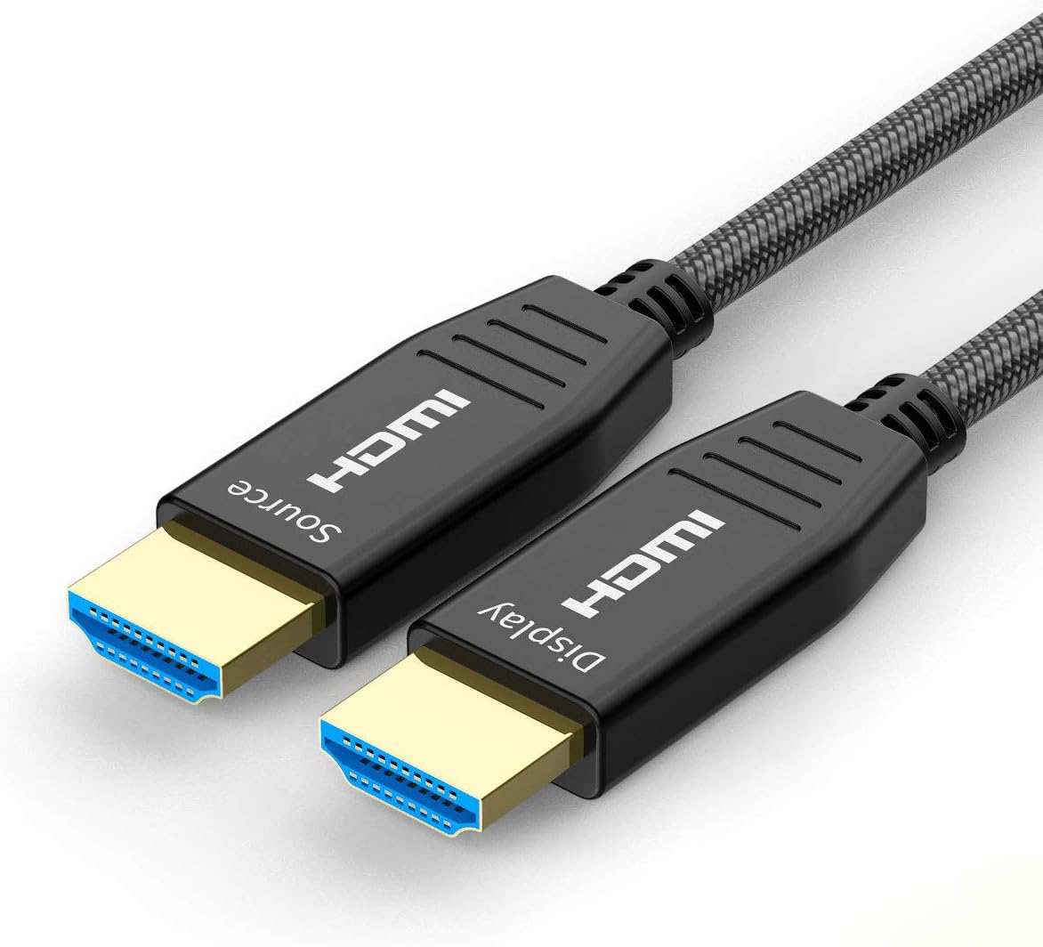 Fiber Optic HDMI 2.0b Cable 50ft 4K 60Hz Nylon Braided N92762