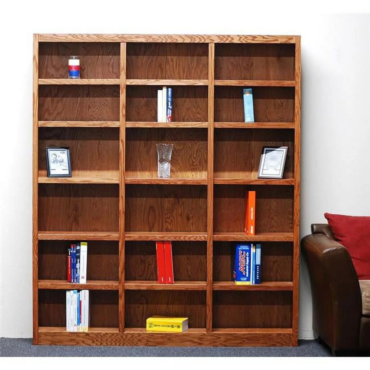 Dry Oak Finish Wall Storage Unit Bookcase O741700