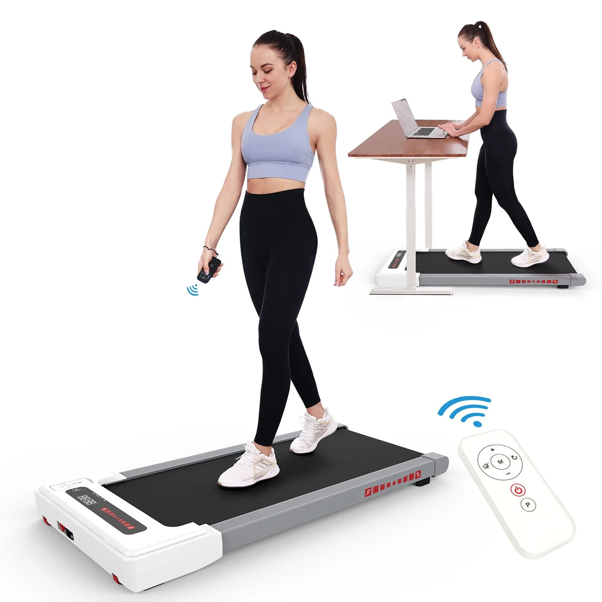 White 2.25HP Portable Mini Treadmill C14700