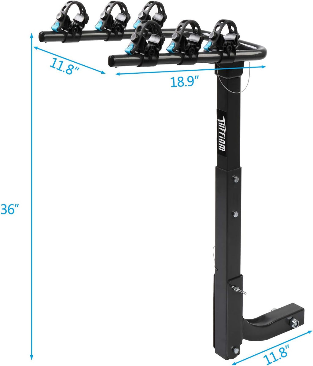 3-Bike Hitch Mount Rack with 2Inch Hitch Receiver, Black T98850