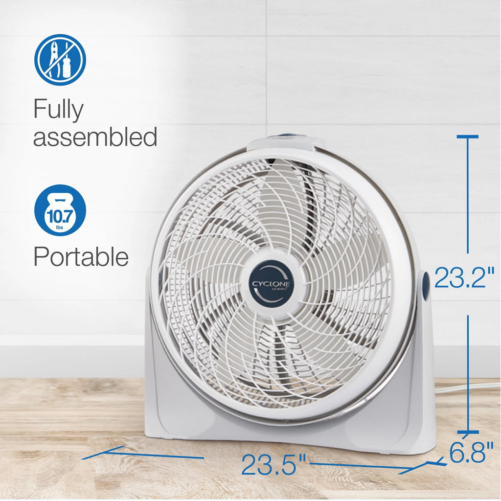 20 Inch Portable Pivoting Fan, White L857