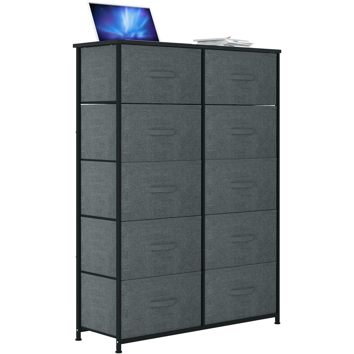 10 Drawer Storage Organizer with Wooden Top Shelf A84624