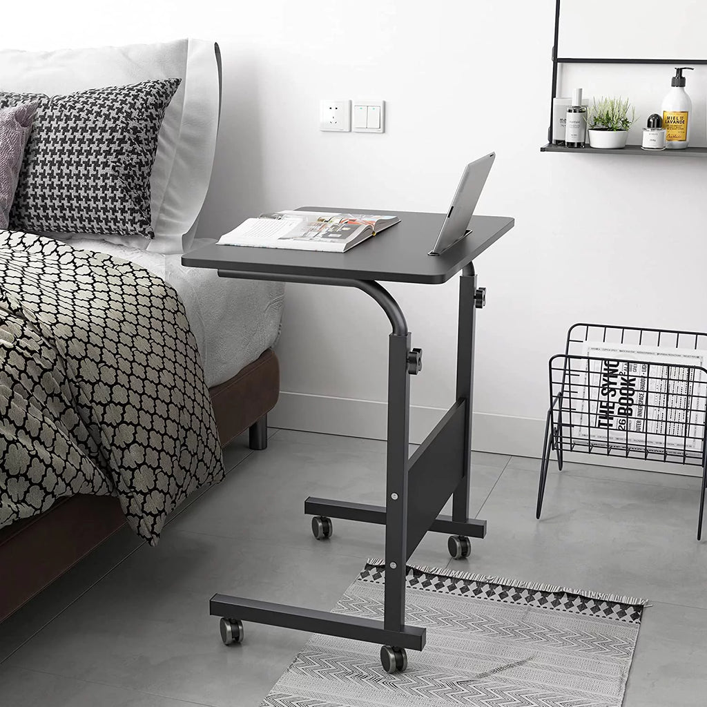 C-Shaped Side End Table with Wheels Y730473