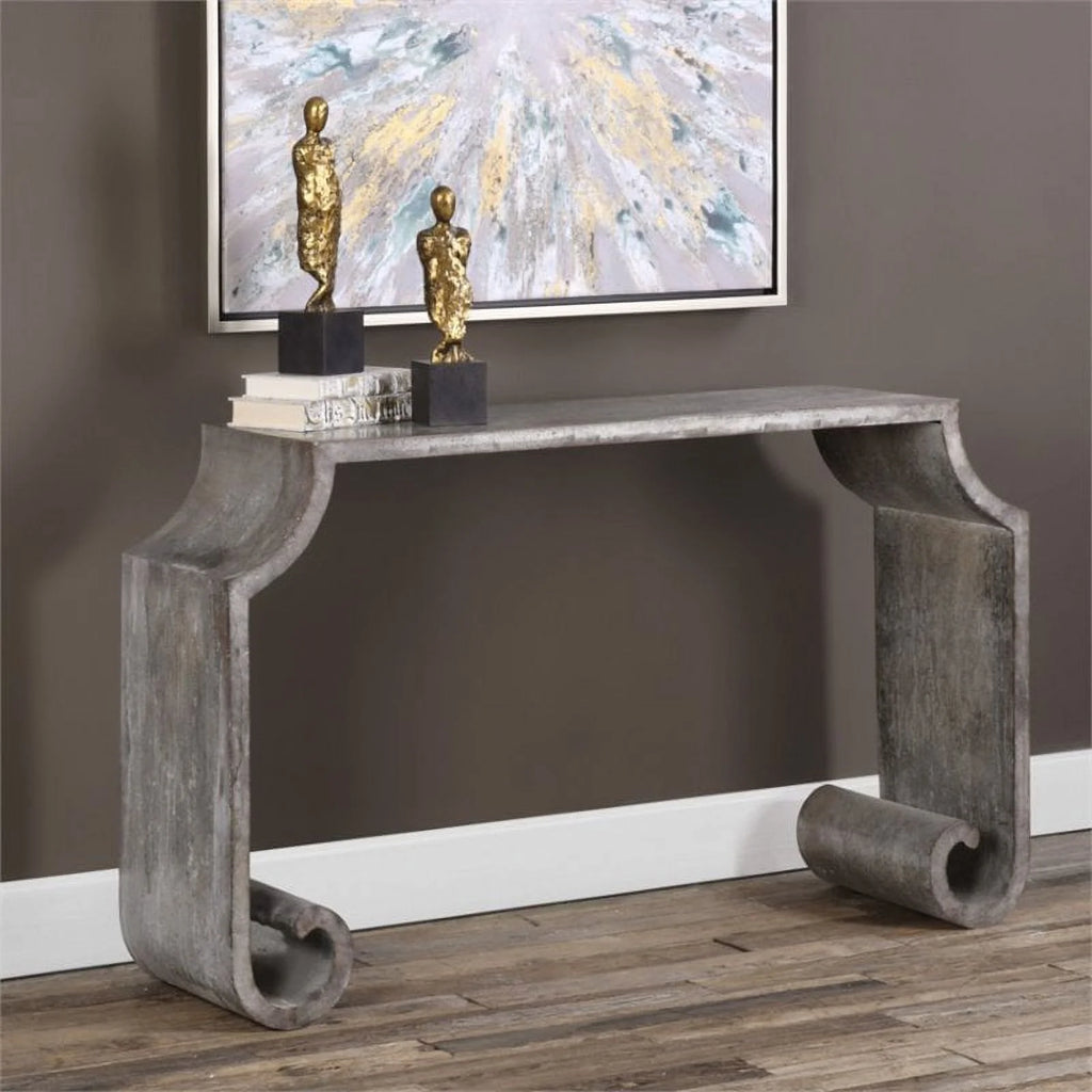 Contemporary Console Table in Stone Gray T471