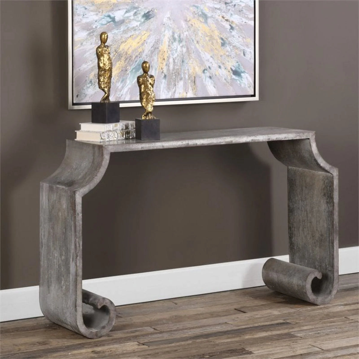 Contemporary Console Table in Stone Gray T471