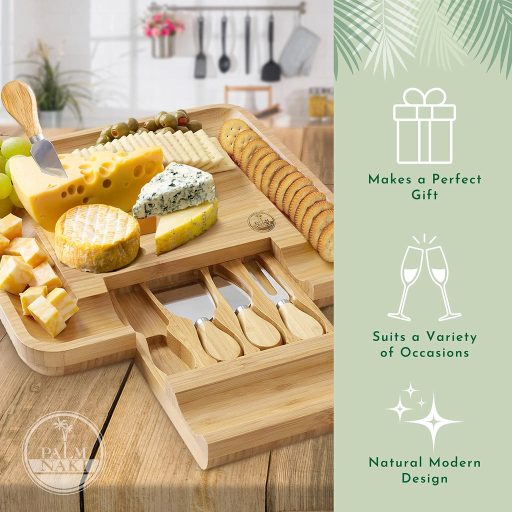 Bamboo Cheese Board and Knife Set H39852