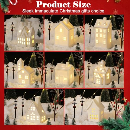 26 Pcs Ceramic Christmas Village Houses Figurine W812