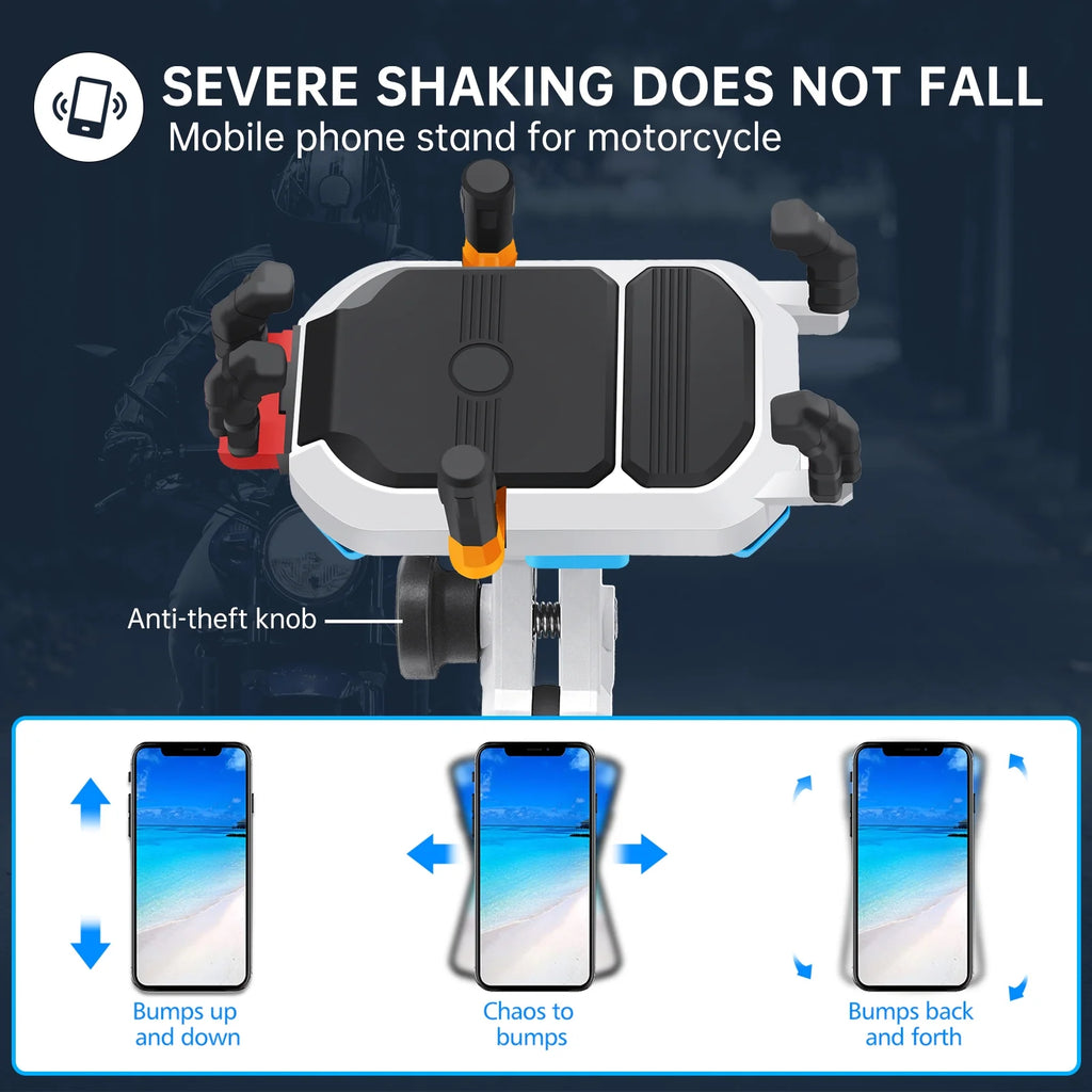 Waterproof Motorcycle Phone Mount Holder with 360° Rotation Handlebar Mount V62126