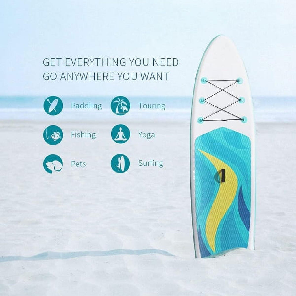 Stand Up Paddle Board with Backpack, Non-Slip Deck, Leash, Adjustable Paddle, Hand Pump, Bottom Fin Z66129