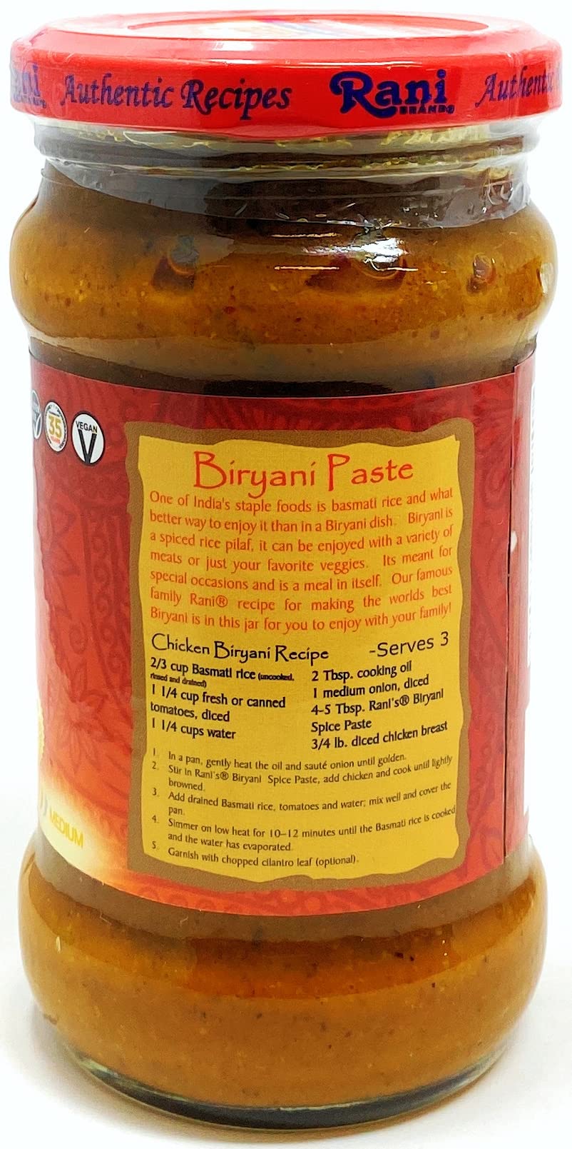 Biryani Masala Curry Paste 10.5oz Glass Jar, Pack of 5+1 U97221