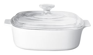 2.0L White Casserole with Glass Cover W3599