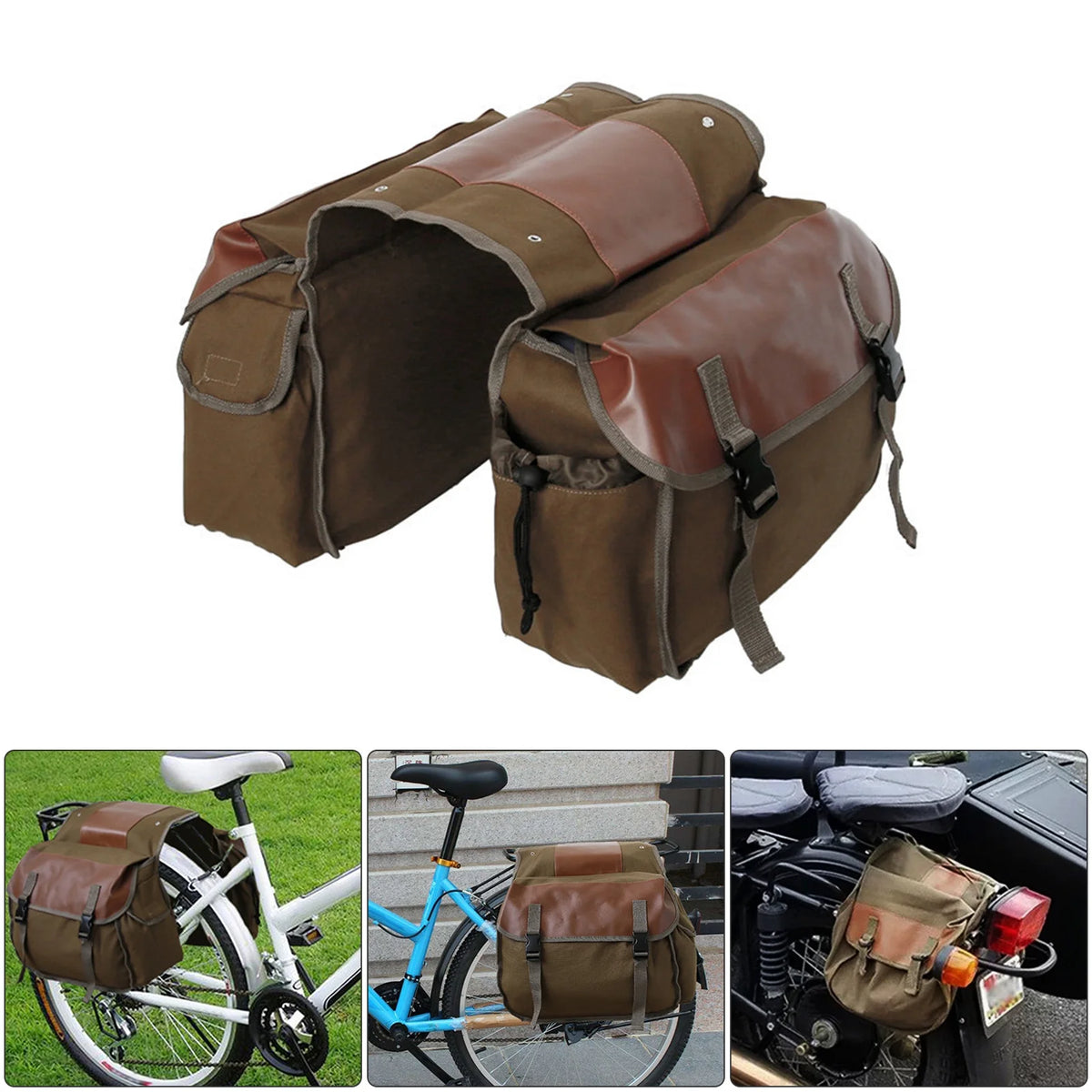 Waterproof Canvas Motorbike Saddle Bag T95688