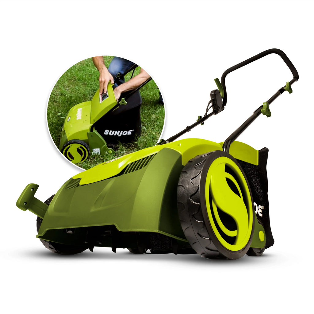 Electric 12.6-inch Lawn Dethatcher + Scarifier with Collection Bag J416