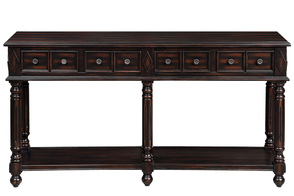 Console Table with 2 Drawers and Bottom Shelf O9074
