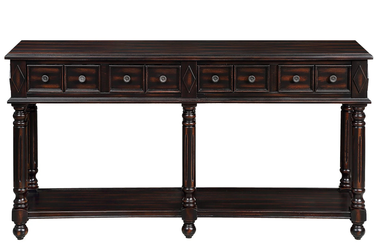 Console Table with 2 Drawers and Bottom Shelf O9074